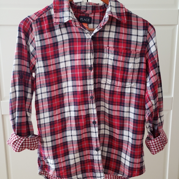 The Children's Place Other - Children's Place Red Plaid Shirt